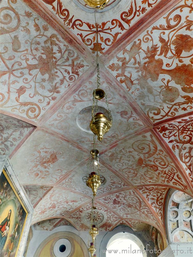 Milan (Italy) - Frescoes on the ceiling of the rear room of the Church of Santa Maria of the Fountain